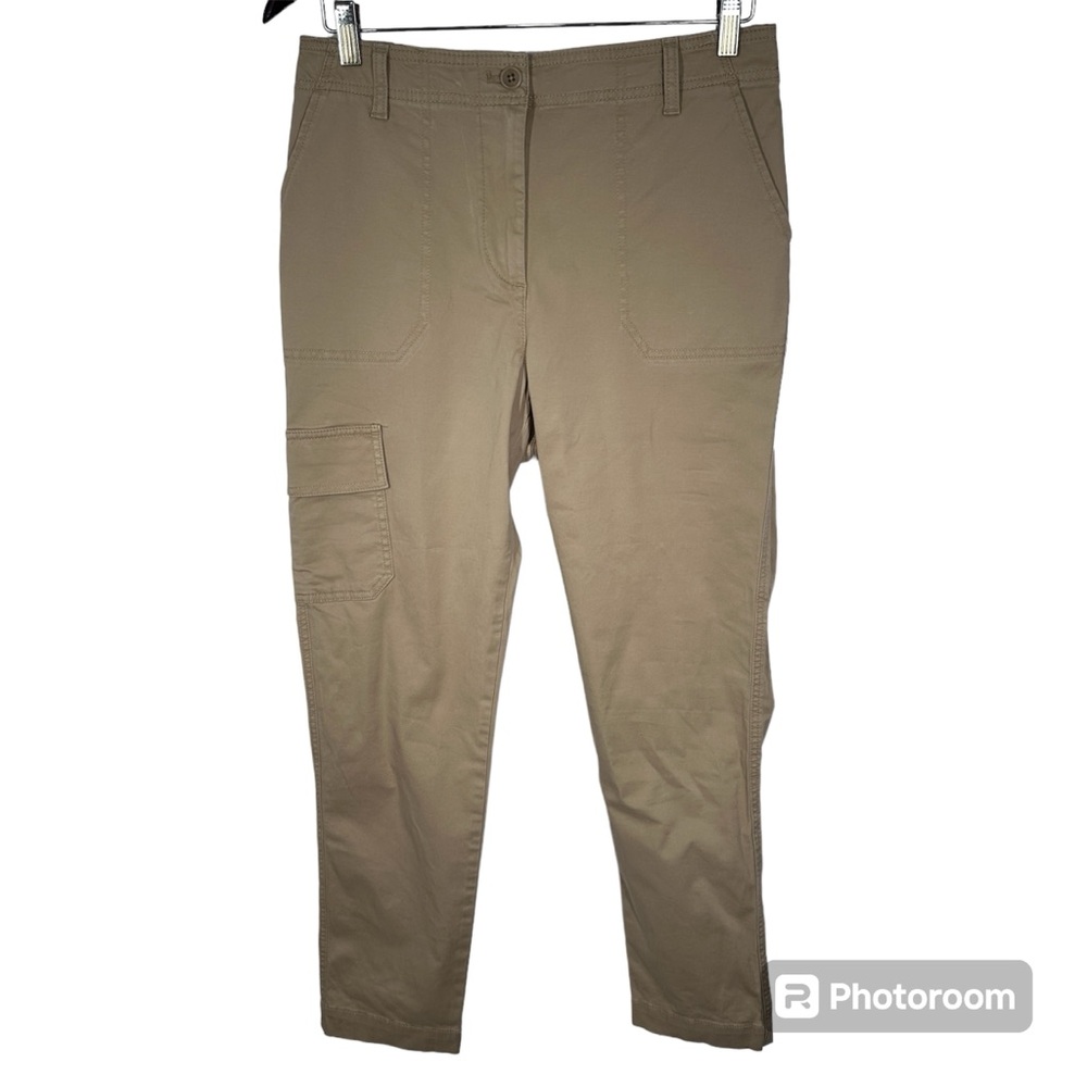 Talbots khaki Skinny Cargo Pants Size 8 Elastic Waist